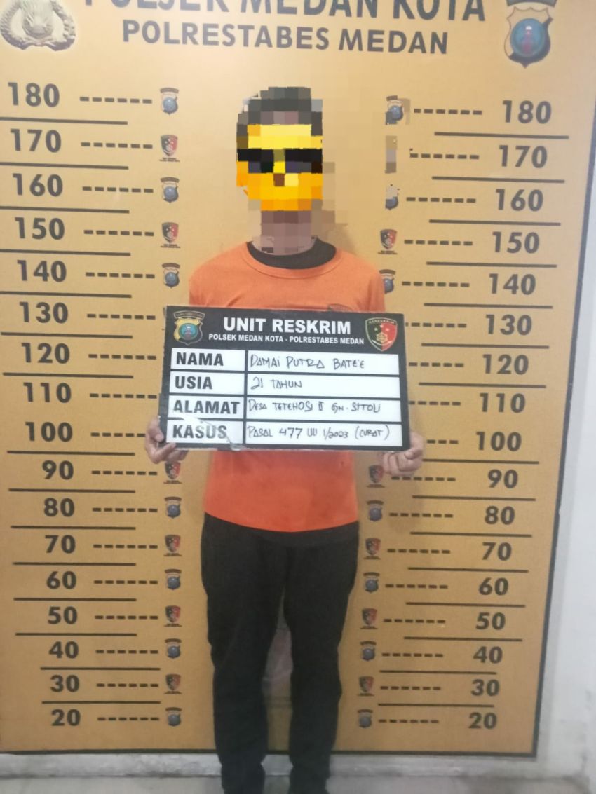 Curi Cincin dan Uang Mahasiswi, Seorang Sekuriti Diciduk Polsek Medan Kota