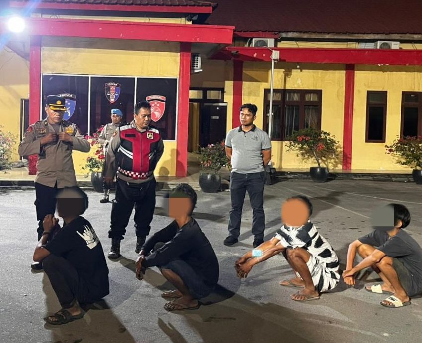 Petugas Patroli Gabungan Tangkap 4 Pelaku Pungli Pengemudi Truk di Belawan