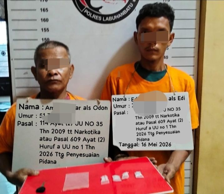 Polres Labuhanbatu Tangkap 2 Pengedar Sabu Labuhanbilik di Seiberombang