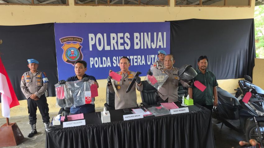 Polres Binjai Tangkap Dua Residivis Begal Pelajar SMA