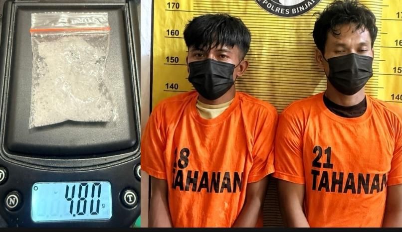 Polres Binjai Ringkus Dua Pengedar Narkoba, 4,80 Gram Sabu Disita