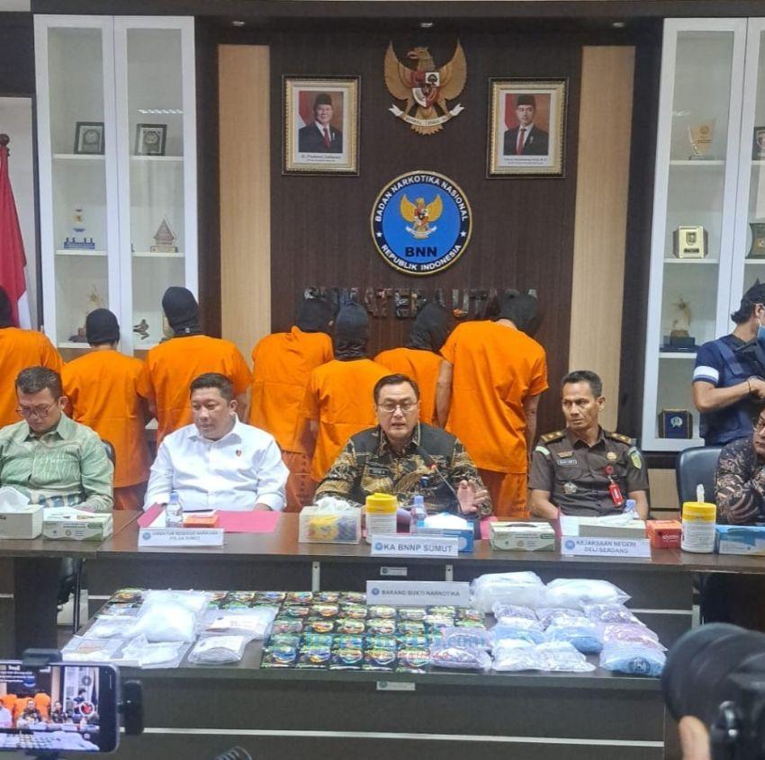 Pengusaha THM Ditangkap di Bandung, BNNP Sumut Musnahkan Narkoba Hasil Ungkap Empat Kasus