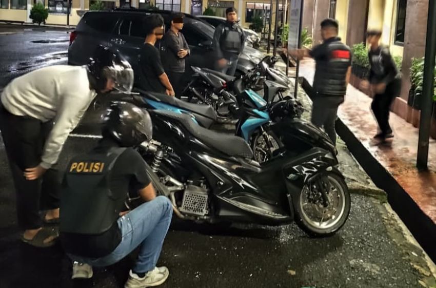 Timsus Dayok Mirah Polres Pematangsiantar Amankan Tiga Sepeda Motor Berknalpot Brong