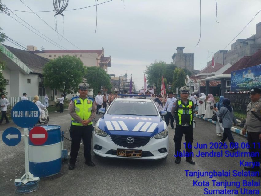 Satlantas Polres Tanjungbalai Amankan Pawai Ta'aruf Tahun Baru Islam 1448 H
