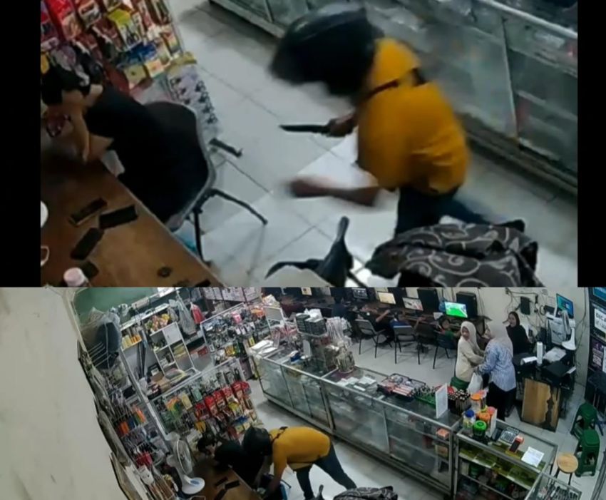 Perampok Bersenjata Gasak Uang Puluhan Juta dari BRILink di Seirampah, Aksi Terekam CCTV
