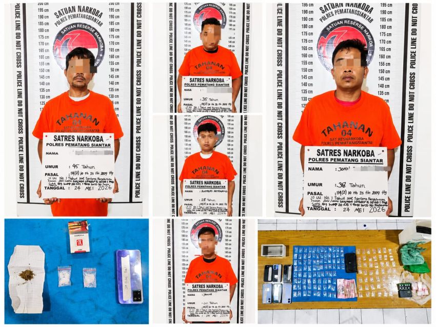 Berantas Peredaran Narkoba, Polres Pematangsiantar Ringkus Lima Tersangka, Sita 139 Paket Sabu dan Ganja