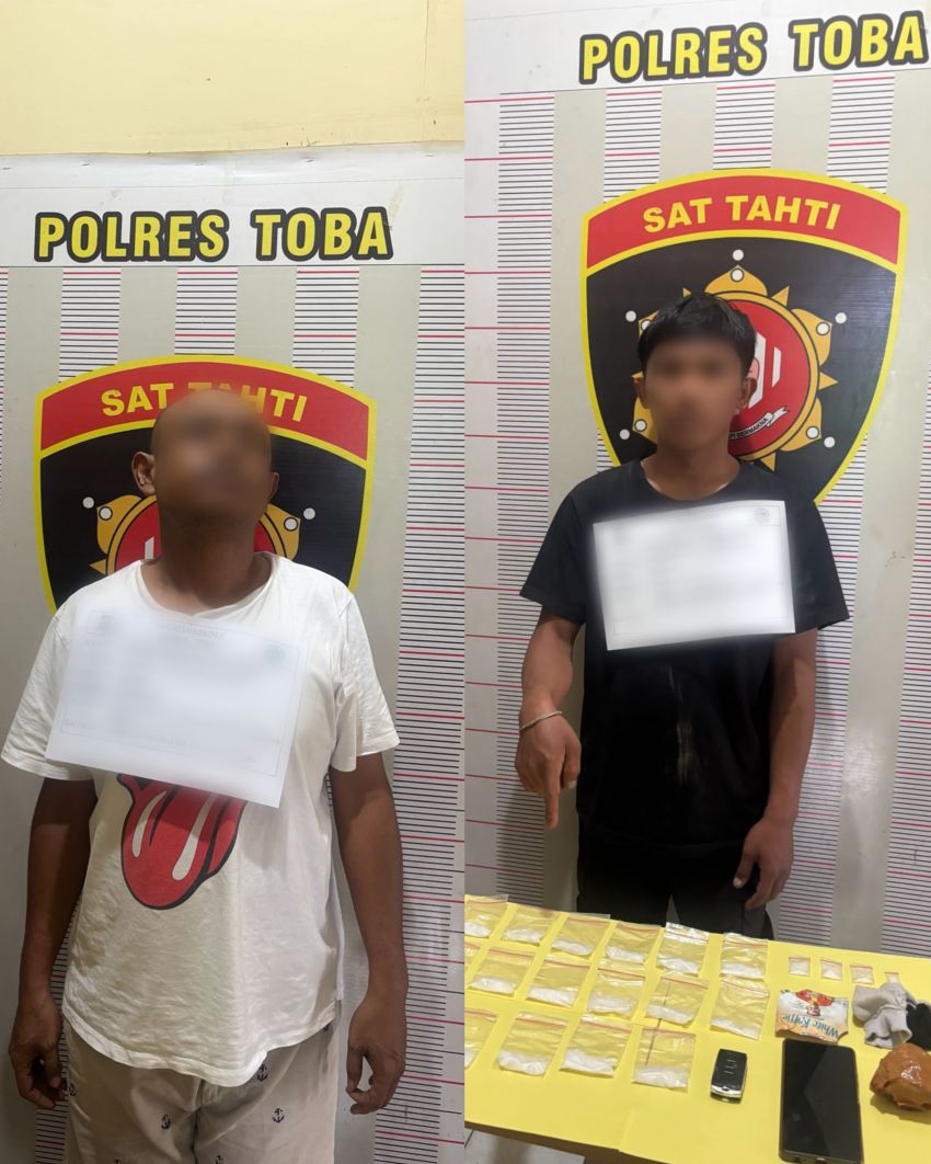 Dua Pria Terduga Bandar Narkoba Ditangkap Polres Toba