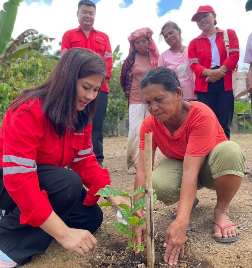 Petani dari 6 Desa dan Kelurahan Parongil di Dairi Terima Bibit Kopi dan Kemiri