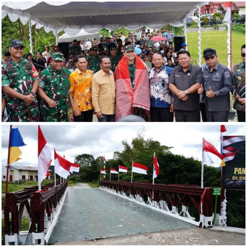 Diresmikan Pangdam I/BB dan Bupati Taput, Jembatan Wiradharma Jadi Penghubung Vital di Siualuompu