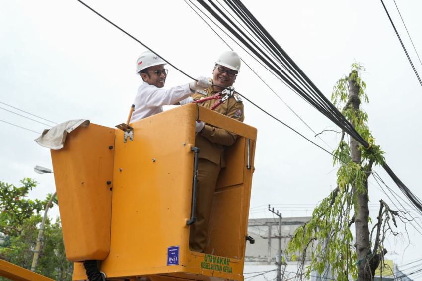 Penataan Kabel Udara di Deliserdang Bersama APJATEL Tanpa Gunakan APBD
