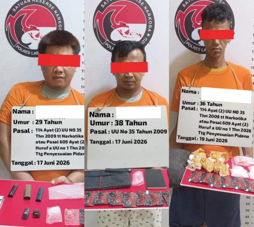Peredaran Narkoba di Lapas Labuhanbilik Dibongkar, 3 Orang Ditangkap