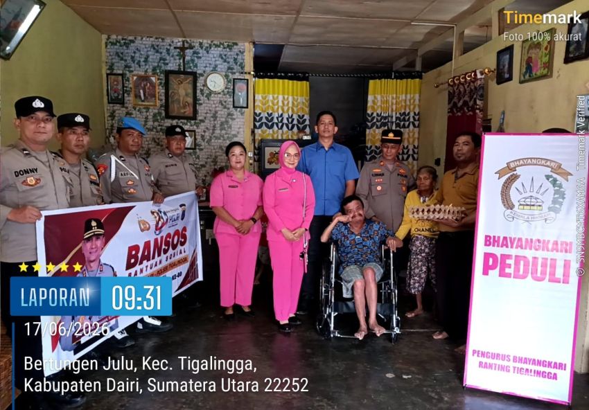 Rudianto Pasaribu Terima Kursi Roda dari Polsek Tigalingga