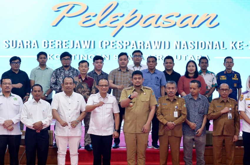 Lepas Kontingen Pesparawi Nasional, Bobby Nasution Targetkan Sumut Pertahankan Gelar Juara Umum