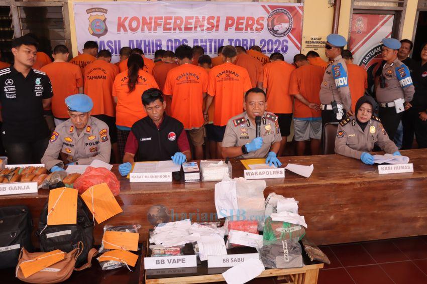 Operasi Antik Toba 2026, Polres Pematangsiantar Gagalkan Peredaran 1 Kg Sabu dan Tangkap 29 Tersangka