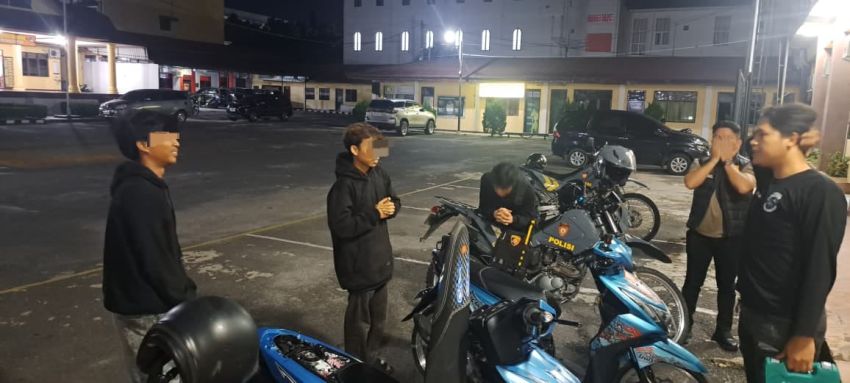 Timsus Dayok Mirah Polres Pematangsiantar Tindak 4 Motor Knalpot Brong