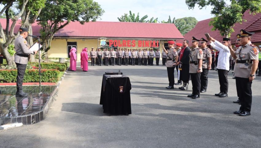 Kapolres Binjai Pimpin Sertijab Empat Pejabat Utama, Tekankan Profesionalisme dan Pelayanan Humanis