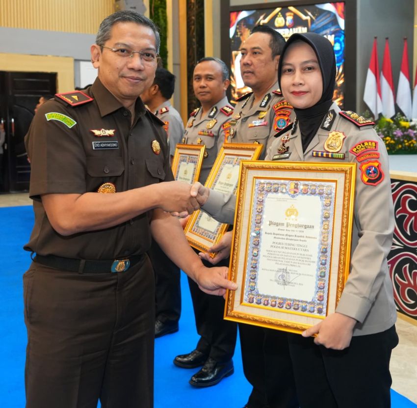 Polres Tebingtinggi Raih Penghargaan Bidang Pelayanan Publik dari Kapolri