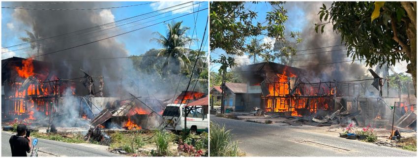 4 Rumah Warga Sipinggan Tigabolon Hangus Terbakar