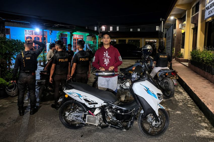 Patroli Malam Timsus Dayok Mirah, Tiga Motor Berknalpot Brong Diamankan di Pematangsiantar