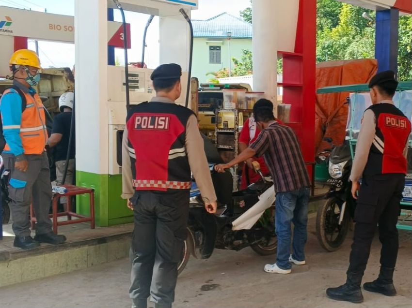 Polres Tapteng Pantau Antrean SPBU dan Pasokan BBM