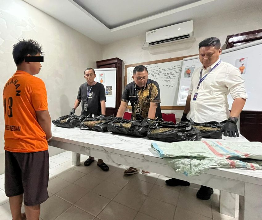 Satres Narkoba Polrestabes Medan Gagalkan Peredaran 9,4 Kg Ganja, Bandar Dibekuk
