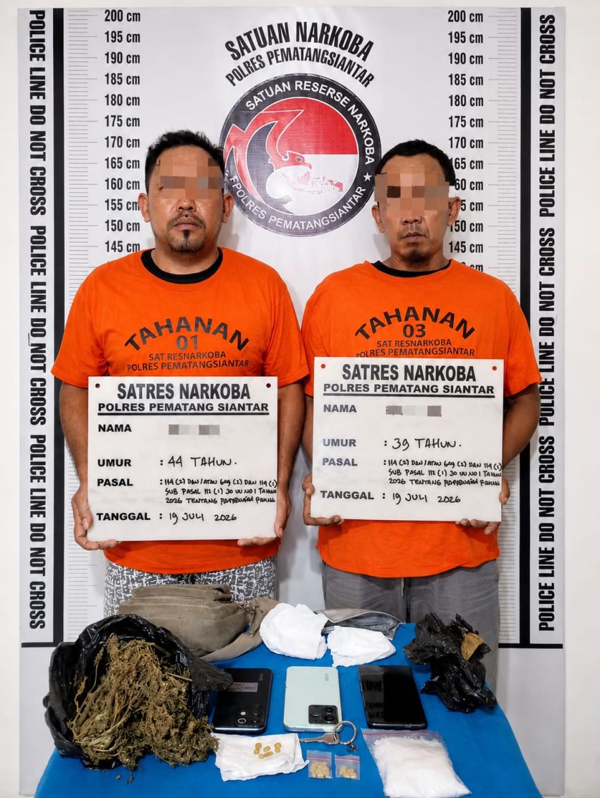 Polres Pematangsiantar Bongkar Peredaran Narkoba, Sita 100 Gram Sabu, Ganja dan 20 Butir Ekstasi