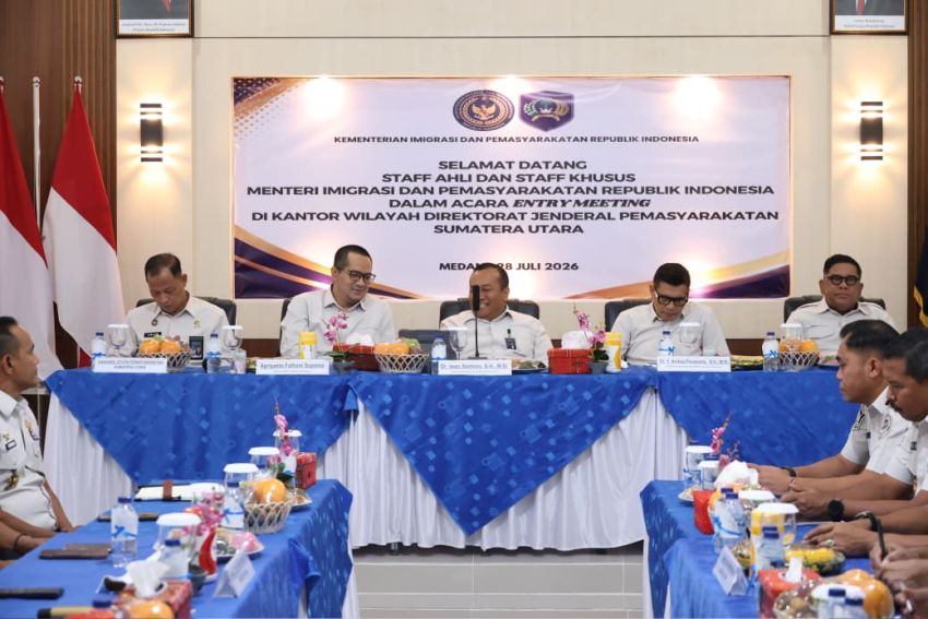Kanwil Ditjen Imigrasi Sumut Ikuti Entry Meeting Evaluasi Pelayanan Publik
