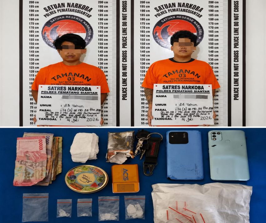 Hendak Edarkan Sabu, Dua Pria di Siantar Ditangkap Polisi, 14,75 Gram Sabu Disita