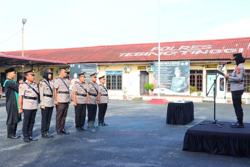 Kapolres Tebingtinggi Pimpin Sertijab Kabag SDM dan Kapolsek Bandarkhalifah, Tekankan Integritas dan Profesionalisme Personel