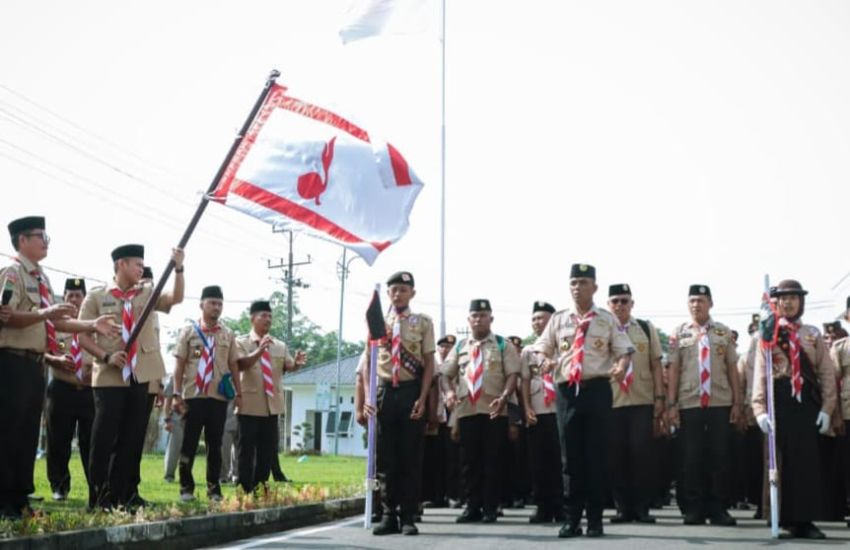 Wabup Sergai Lepas Kontingen Kwarcab Pramuka Sergai Ikuti Jamda Sumut XI di Sibolangit