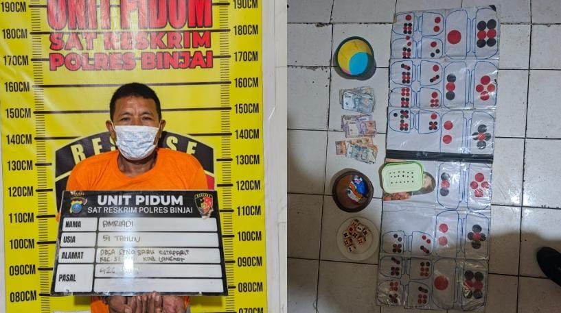 Satreskrim Polres Binjai Gerebek Arena Judi Dadu Goncang, Seorang Pria Diamankan