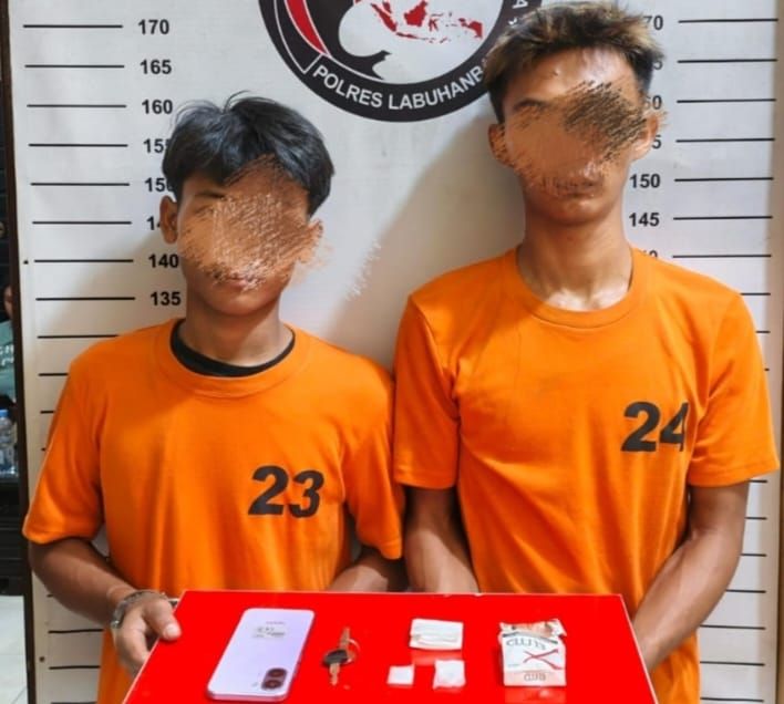 Satresnarkoba Polres Labuhanbatu Bekuk Dua Pemuda di SPBU N-8, Sita 3,21 Gram Sabu