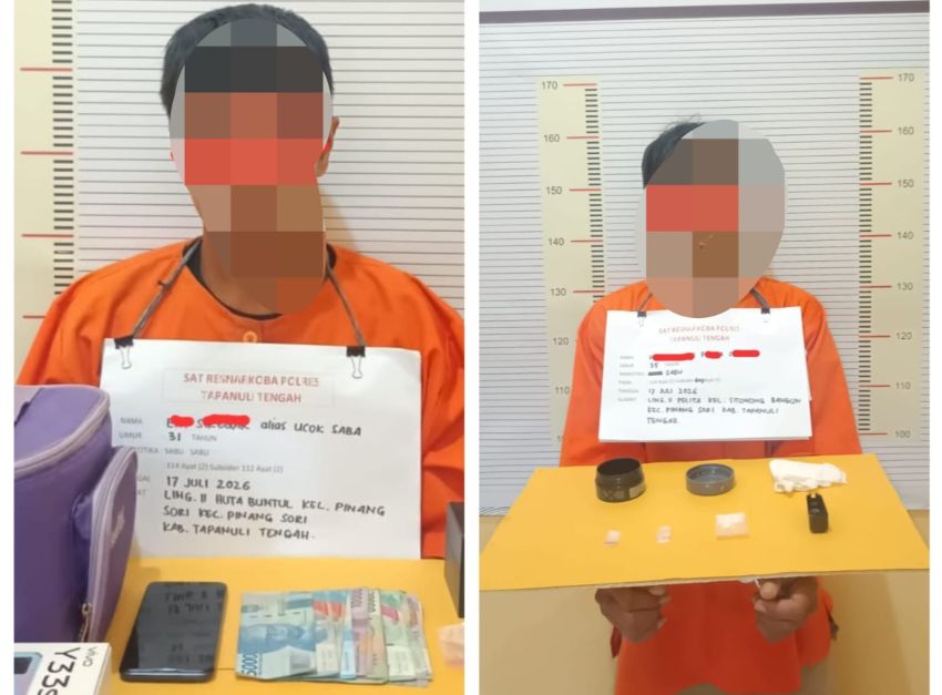 Polisi Tangkap Dua Pengedar Sabu di Tapteng