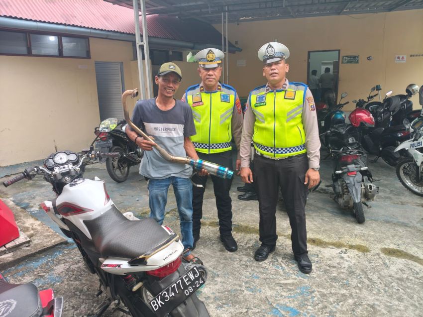 Satlantas Polres Batubara Tertibkan Knalpot Brong dan Pelanggar Lalu Lintas