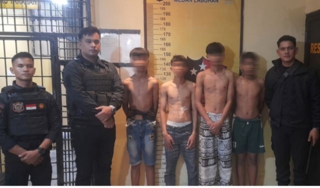 4 Remaja Terduga Pelaku Tawuran di Marelan Ditangkap Polisi