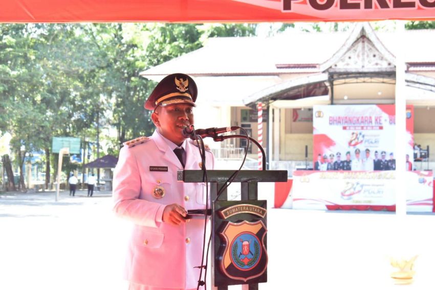 Upacara Peringatan Hari Bhayangkara, Wali Kota Apresiasi Sinergitas Pemko Sibolga, Forkopimda, TNI, dan Polri