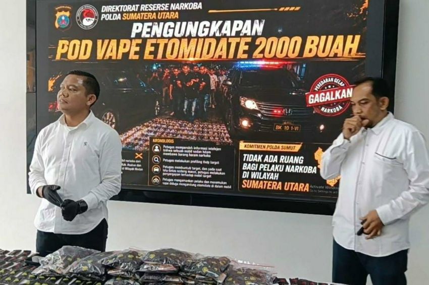 Polda Sumut Ungkap Peredaran 2.000 Pod Getar Asal Malaysia