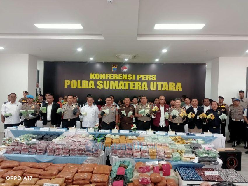 Polda Sumut Ungkap 3.865 Kasus dan Musnahkan BB Narkoba Periode Januari-Juni 2026