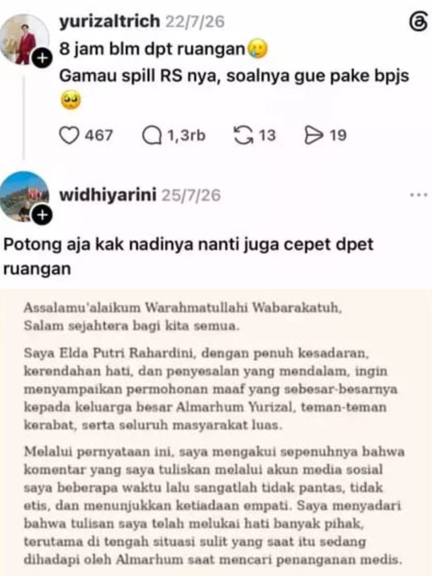 Dokter dan Nakes Minta Maaf Usai Komentar ke Yurizal, Pemeriksaan Etik Dimulai