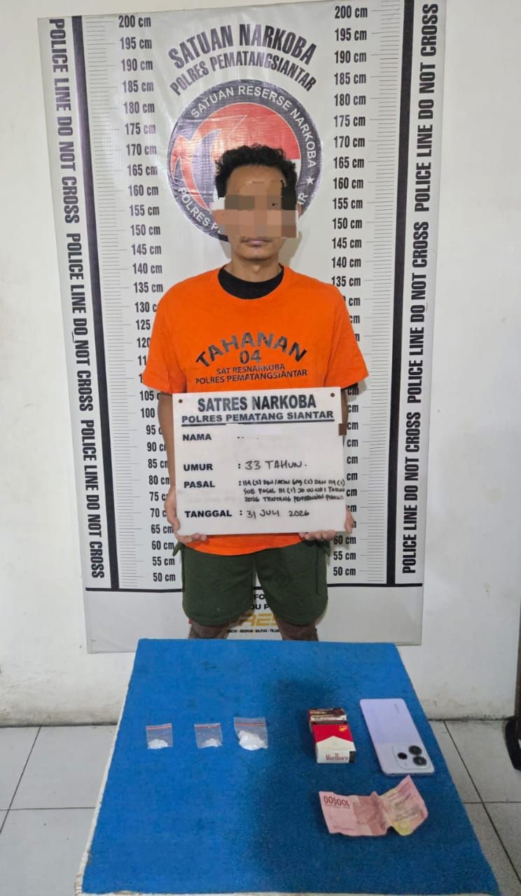 Residivis Asal Aceh Dibekuk di Pematangsiantar, Polisi Sita 9,05 Gram Sabu