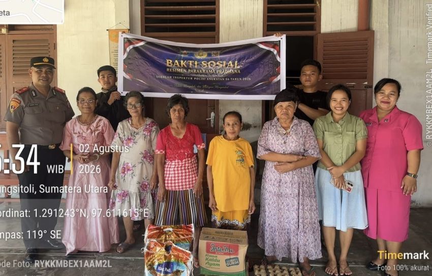 Calon Perwira Polri Asal Polres Nias Berbagi Kasih di Panti Jompo Betania Gunungsitoli