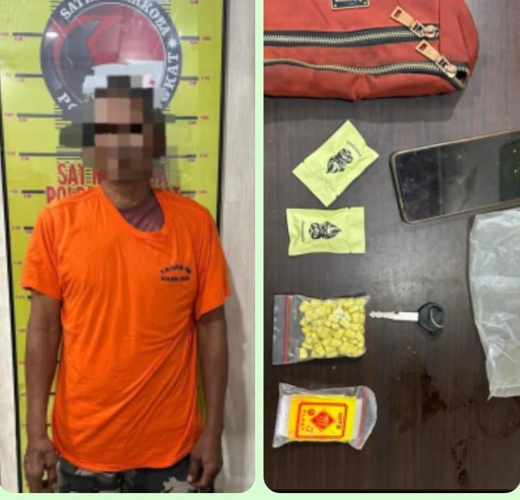 Sat Res Narkoba Polres Langkat Tangkap Pria 49 Tahun Bersama 100 Butir Diduga Ekstasi