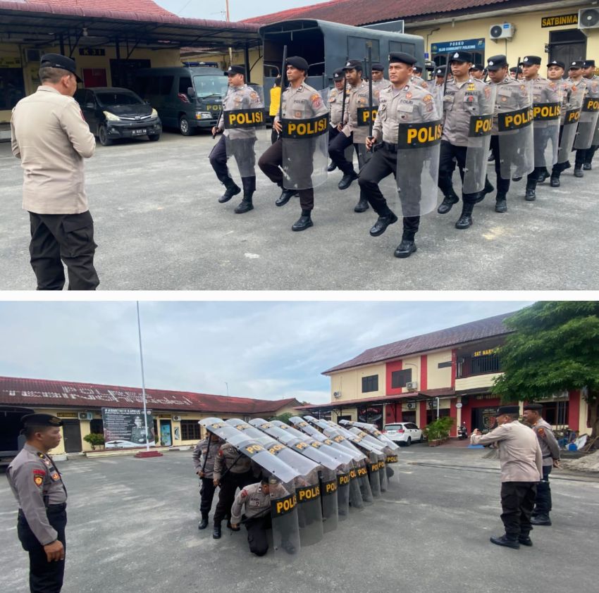 Antisipasi Unras, Sat Samapta Polres Tebingtinggi Latihan Dalmas