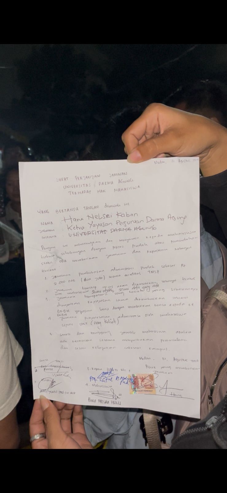 Usai Mediasi Kapolrestabes Medan, Hana Kaban Sepakat Hapus Biaya Pindah Mahasiswa UDA Rp2 Juta