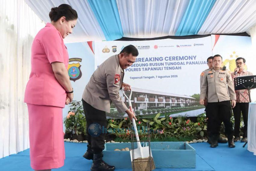 Kapolda Sumut Ground Breaking Pembangunan Rusun Polres Tapteng