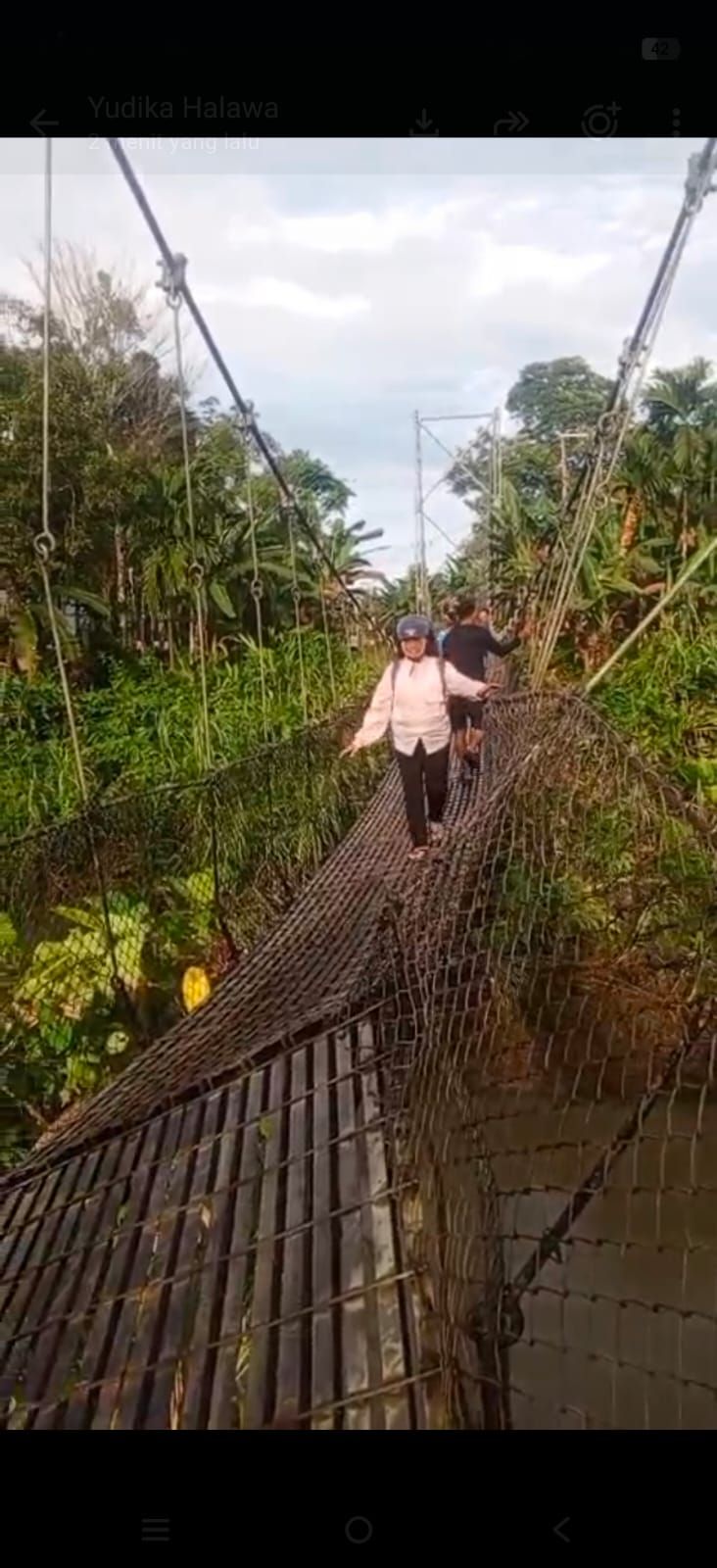 Jembatan Penghubung Sejumlah Desa di Nias Rusak Hampir ambruk, Hambat Aktivitas Warga