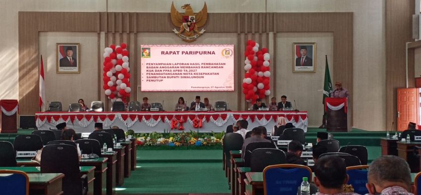 DPRD dan Pemkab Simalungun Rapat Paripurna Bahas Rancangan KUA dan PPAS Tahun Anggaran 2027