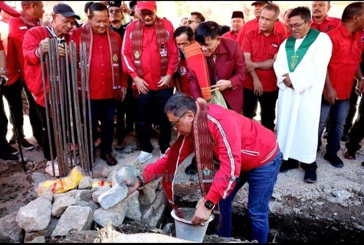Groundbreaking Kantor PDIP Samosir, Hasto: Simbol Keberpihakan Kepada Rakyat