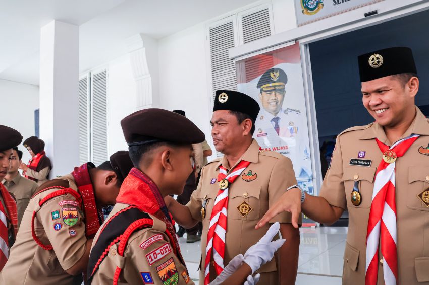 Lepas Kontingen Jamnas XII, Bupati Darma Wijaya: Jadilah Pramuka Sergai yang Tangguh dan Mandiri