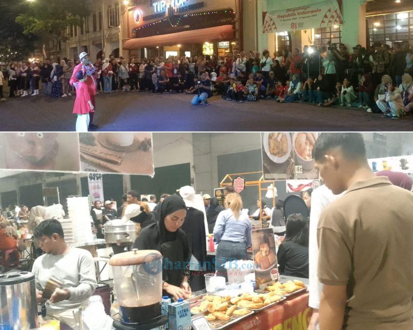 &lrm;Sambut HUT ke-81 Kemerdekaan RI, Warga Medan Ramaikan Car Free Night Dengan Nuansa Merah Putih